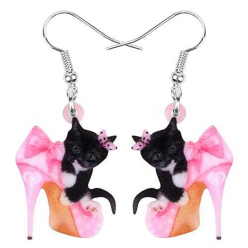 Cat in Shoe Earrings - Cat earrings