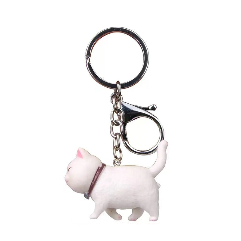 Cat Keychain 3D Print - White / 8 cm - Cat Keychains