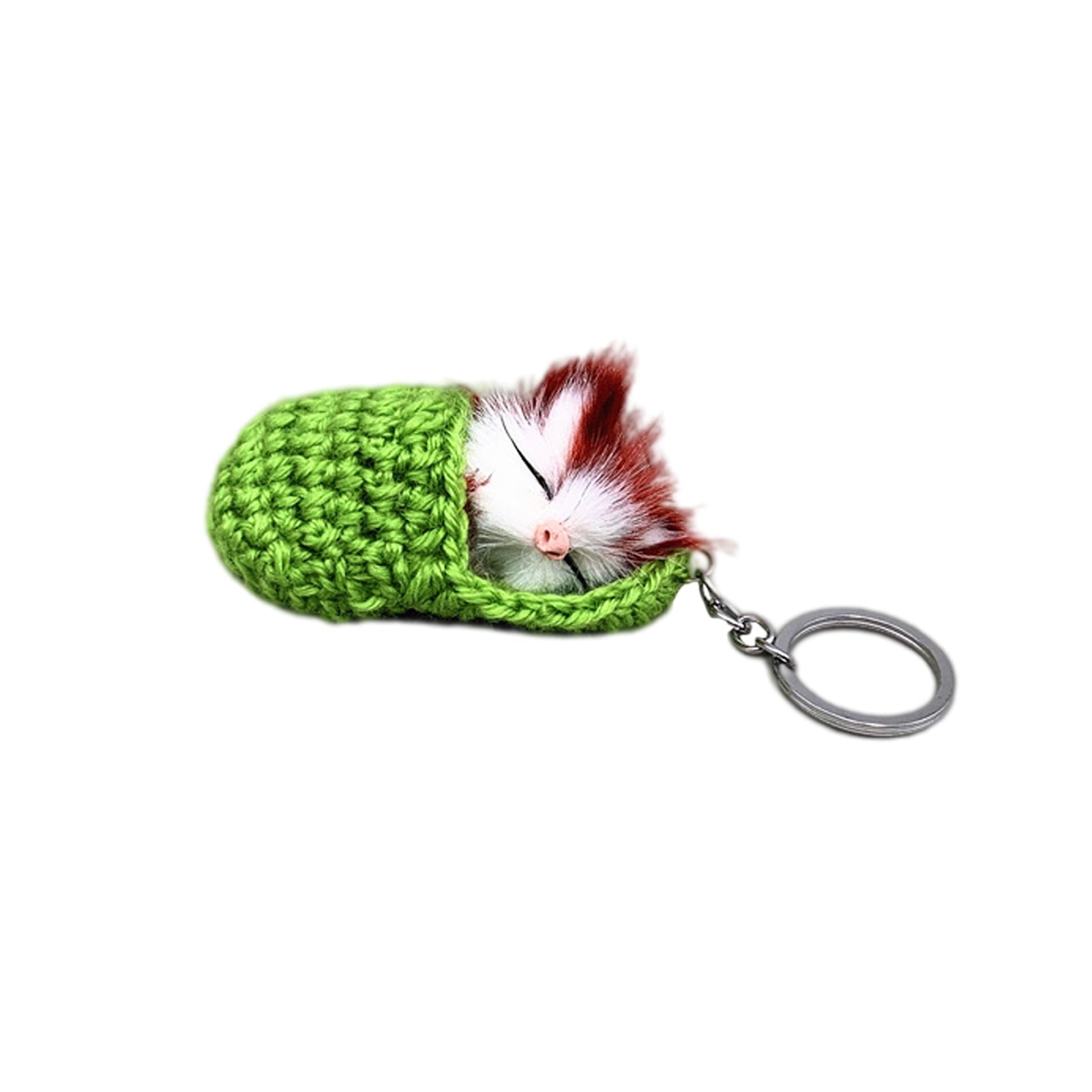 Cat Keychain Crochet - Green - Cat Keychains