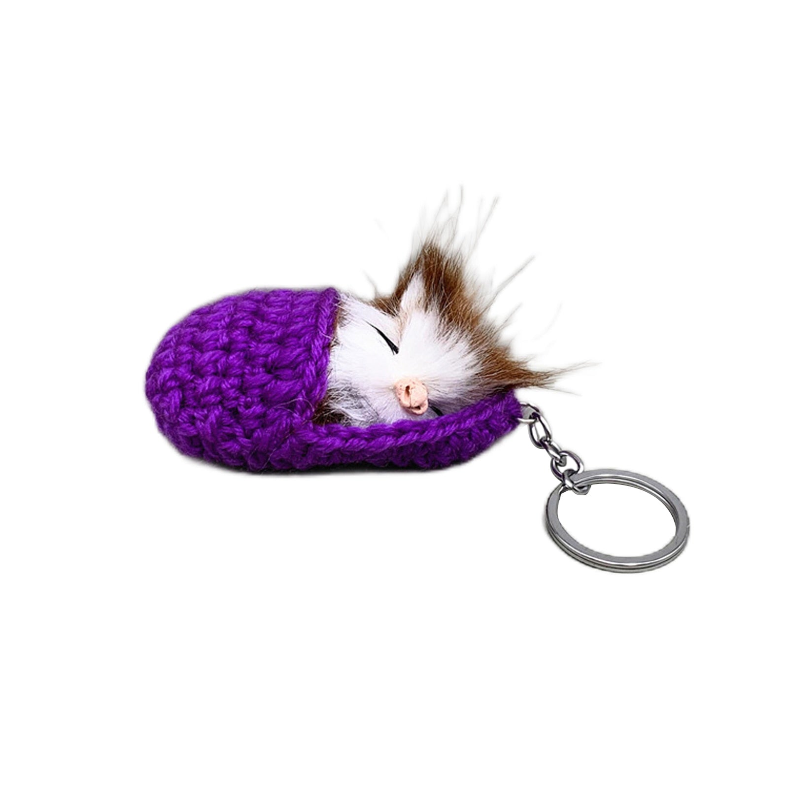 Cat Keychain Crochet - Purple - Cat Keychains