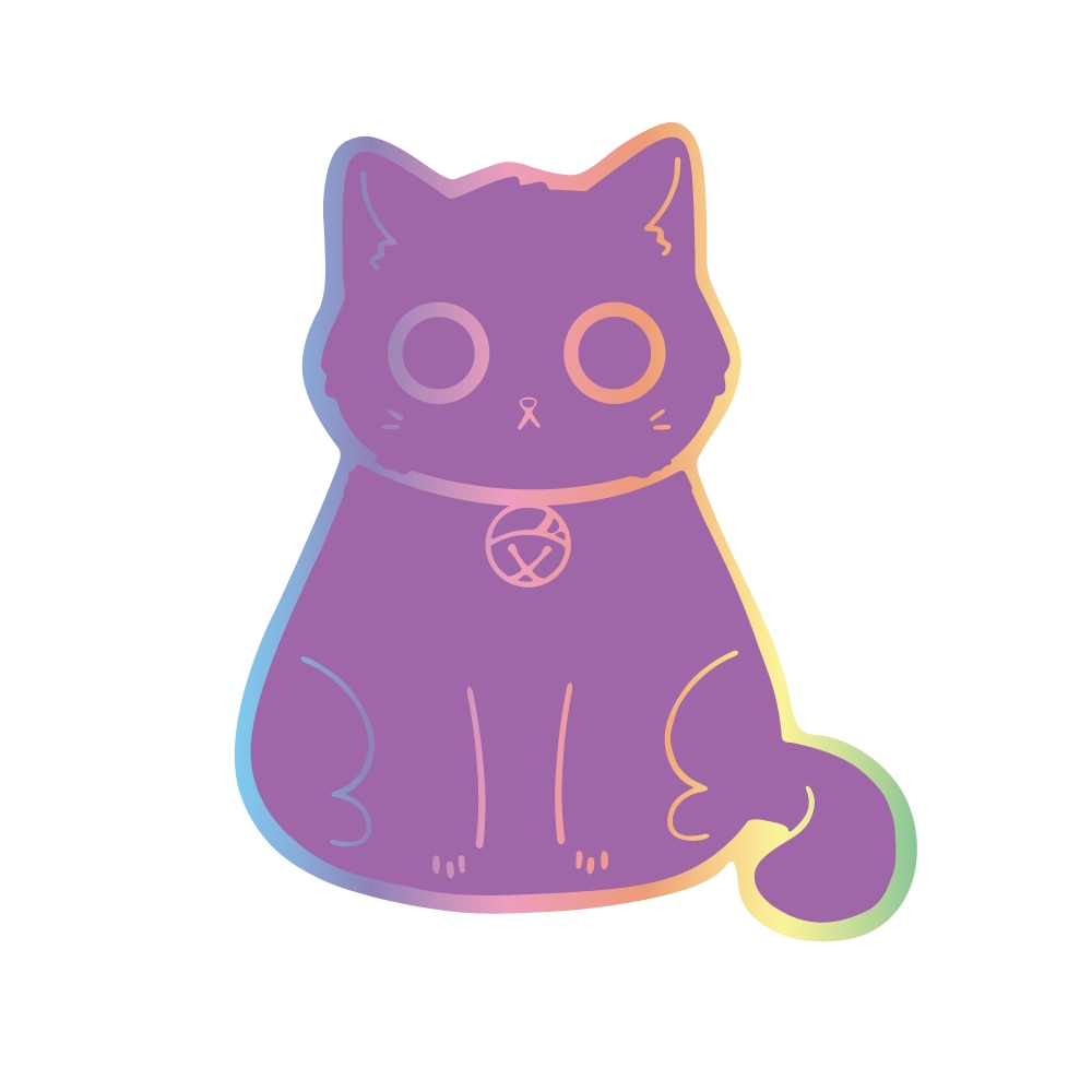 Cat Laptop Stickers - Lilac / China / 10cm x 8cm