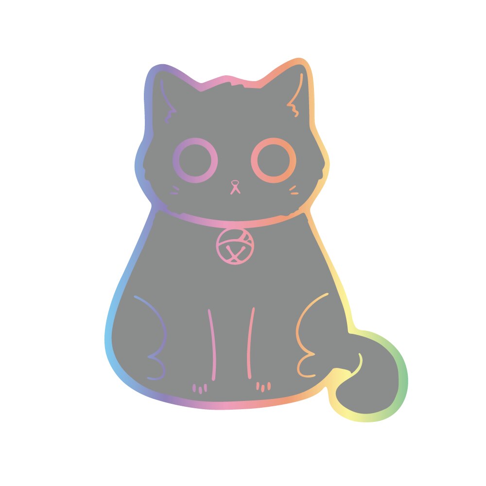 Cat Laptop Stickers - Grey / China / 10cm x 8cm