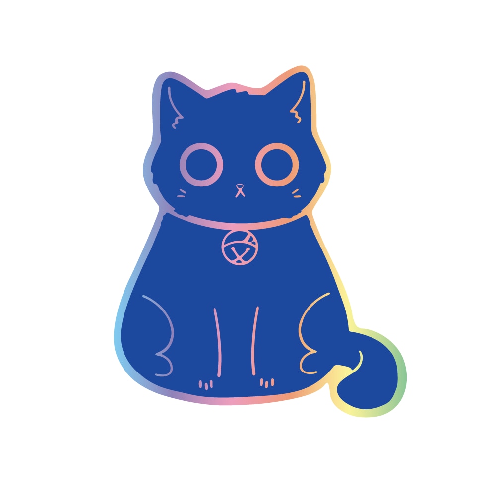 Cat Laptop Stickers - Blue / China / 10cm x 8cm