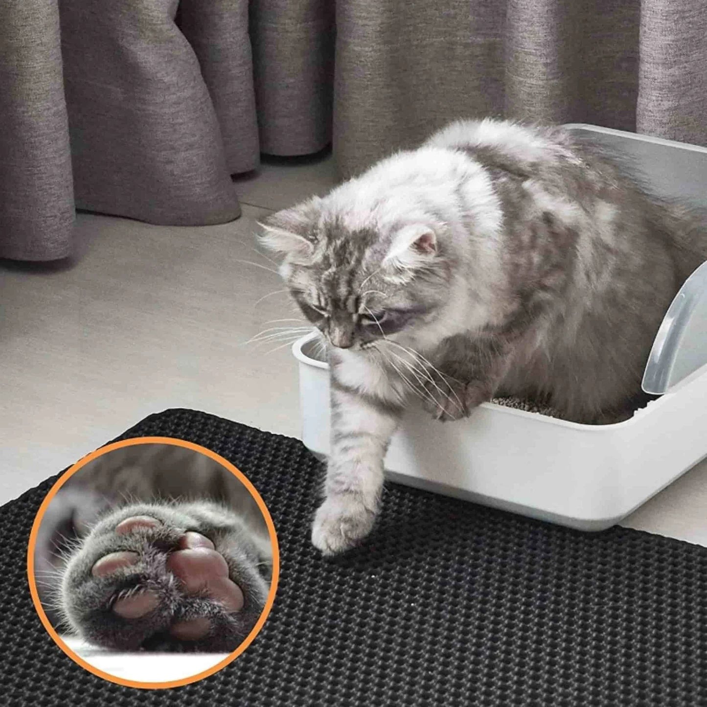 Cat Litter Tray Mat Waterproof EVA Double Layer Cat Self Cleaning Sandbox  Pad Non Slip Pet