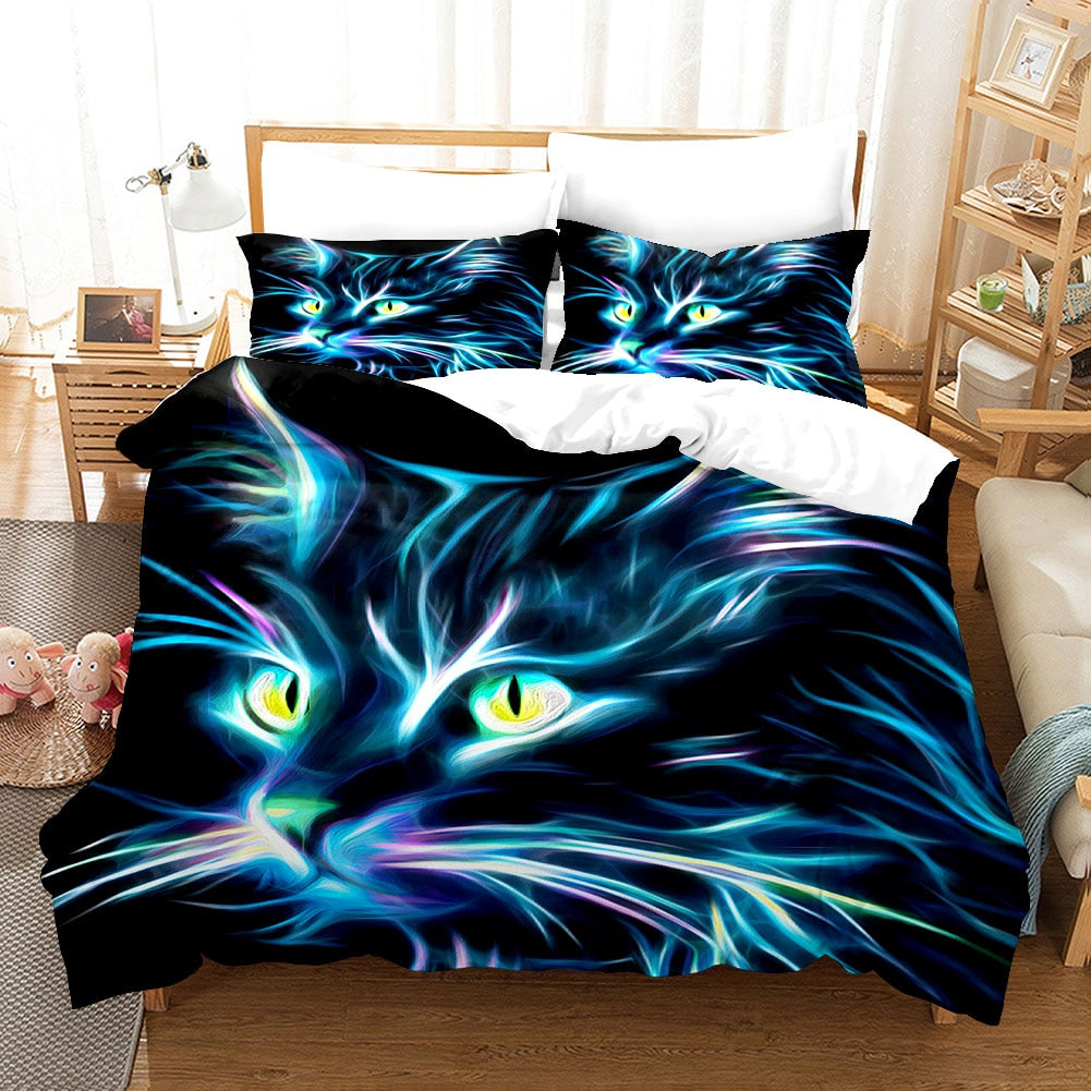 Cat Duvet Cover - Blue / US Twin173x218cm