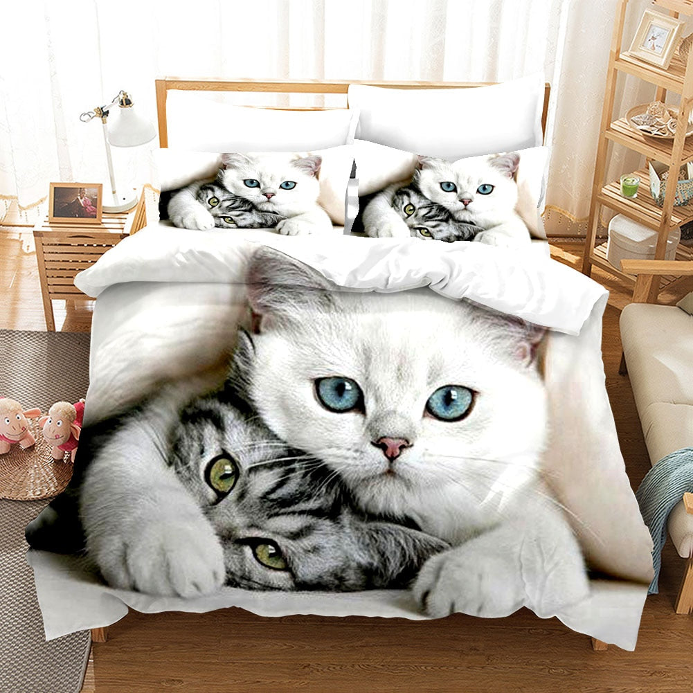 Cat Duvet Cover - White / US Twin173x218cm