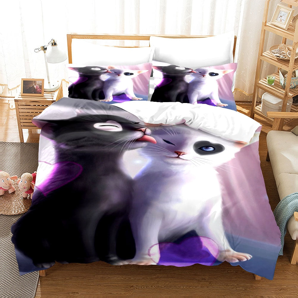 Cat Duvet Cover - Purple / US Twin173x218cm