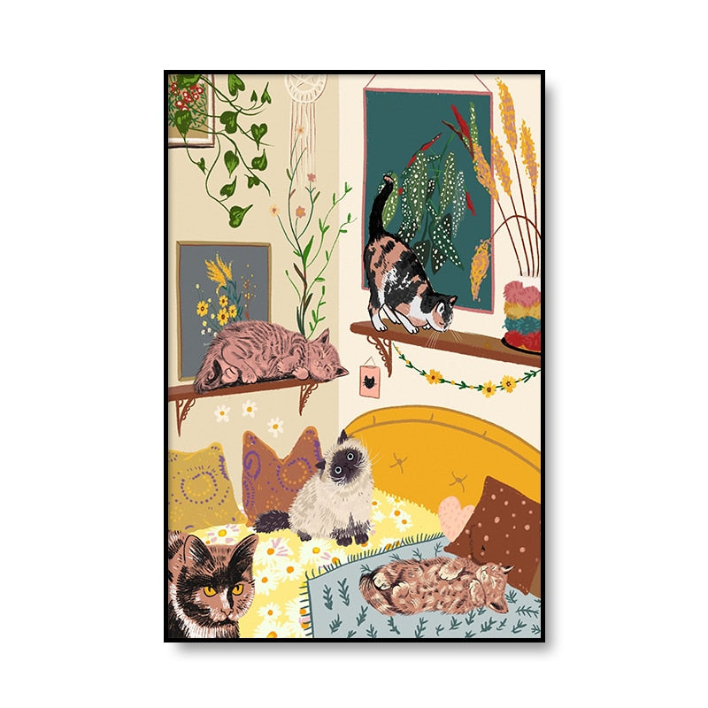 Cat Lovers Posters - 13X18cm No frame / Playing - Cat poster
