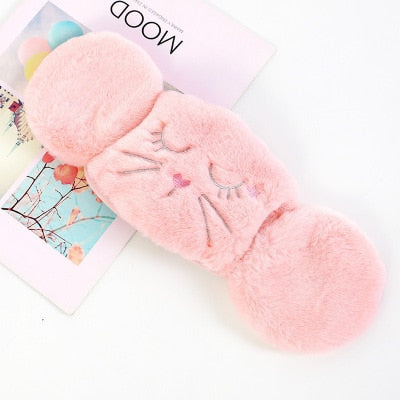 Cat Mask Earmuffs - Light pink - Cat Mask Earmuffs