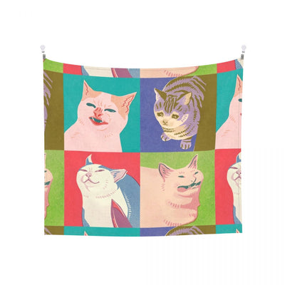 Cat Meme Tapestry - 95x73cm 37.4x28.7in - Cat Tapestry