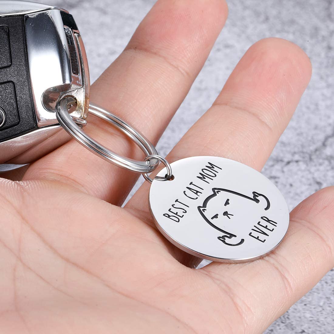 Cat Mom Keychain - Cat Keychains