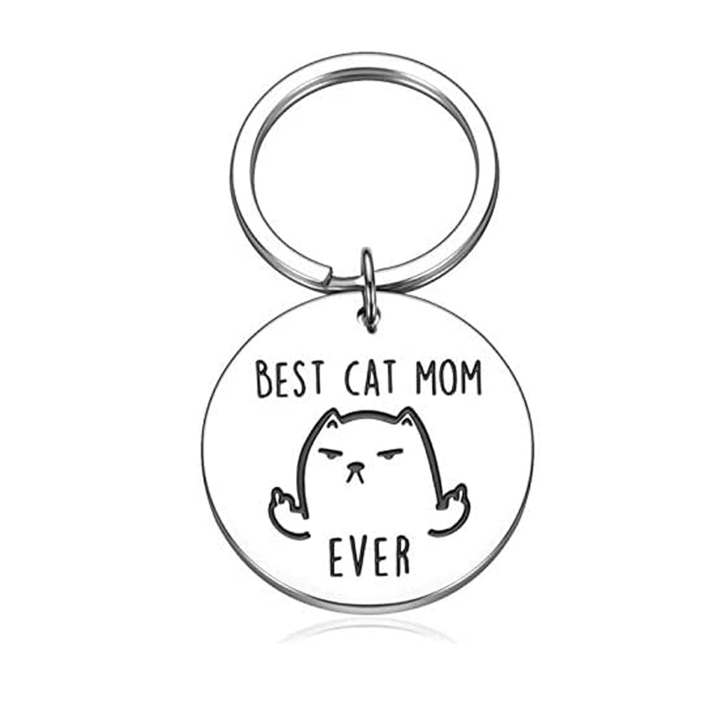 Cat Mom Keychain - Cat Keychains