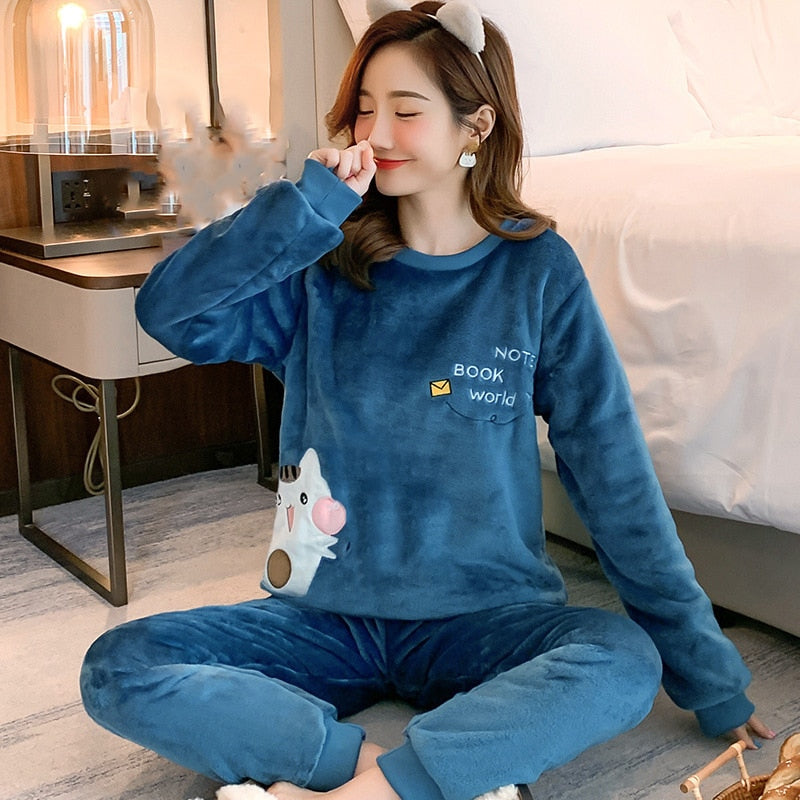 Cat Mom Pajamas - Blue / M - Cat pajamas