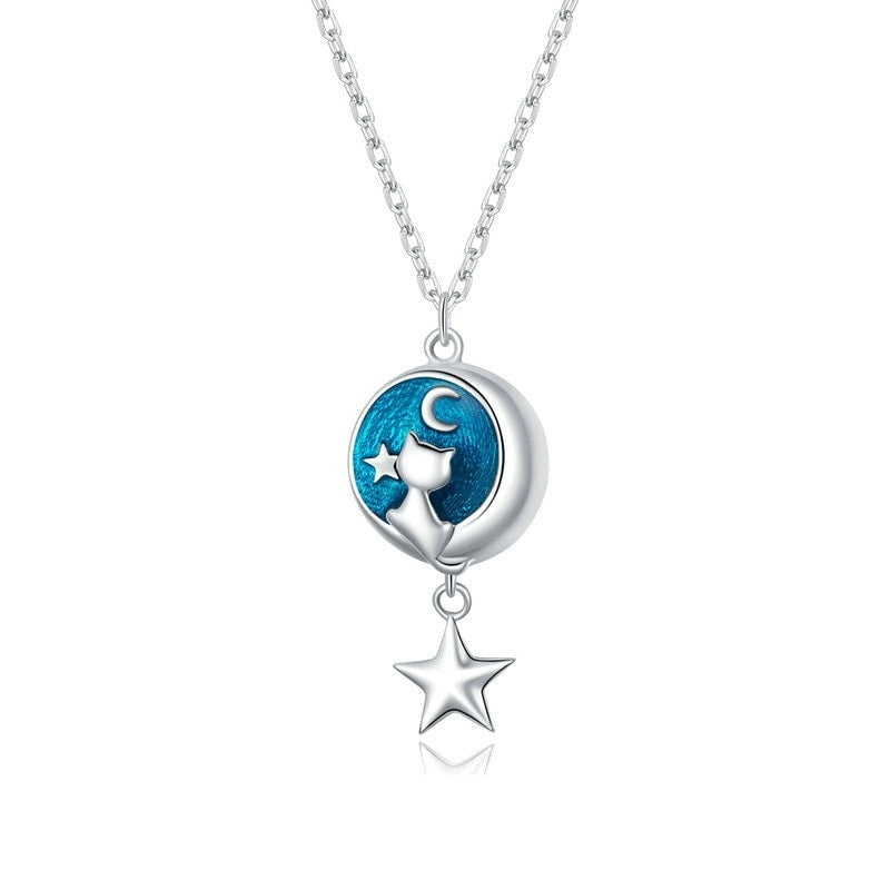 Cat Moon Necklace - Cat necklace