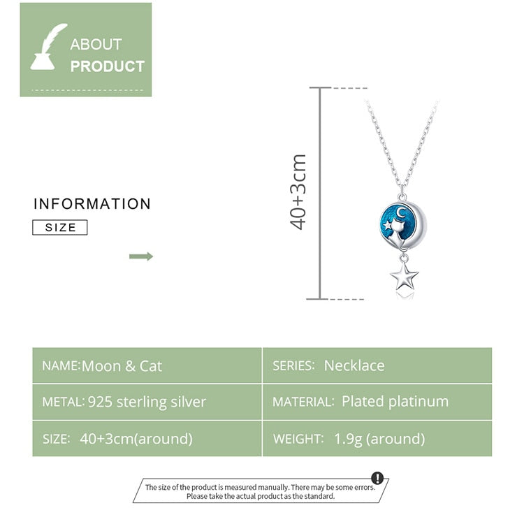 Cat Moon Necklace - Cat necklace