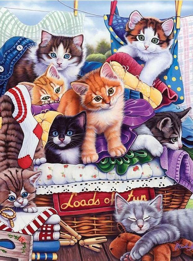 Cat Mountain Diamond Painting - Purple / 20x30cm-Round Drill