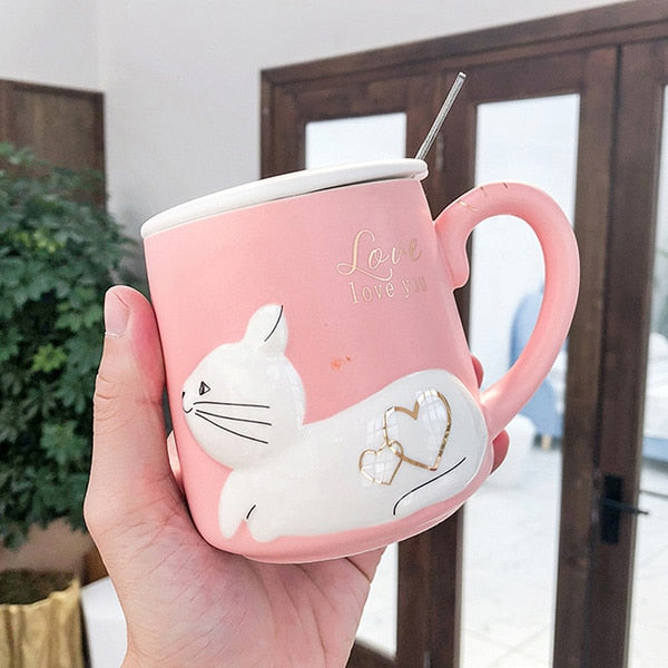 Cat Mug Set - Pink / 360ml