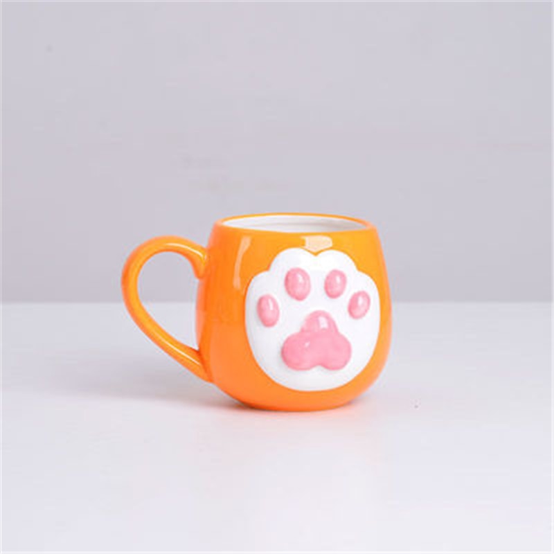 Cat Mug with Feet and Balls - Orange / 201-300ml