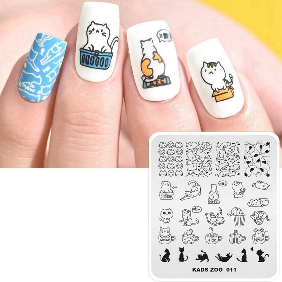 Cat Nail Art Template Designs