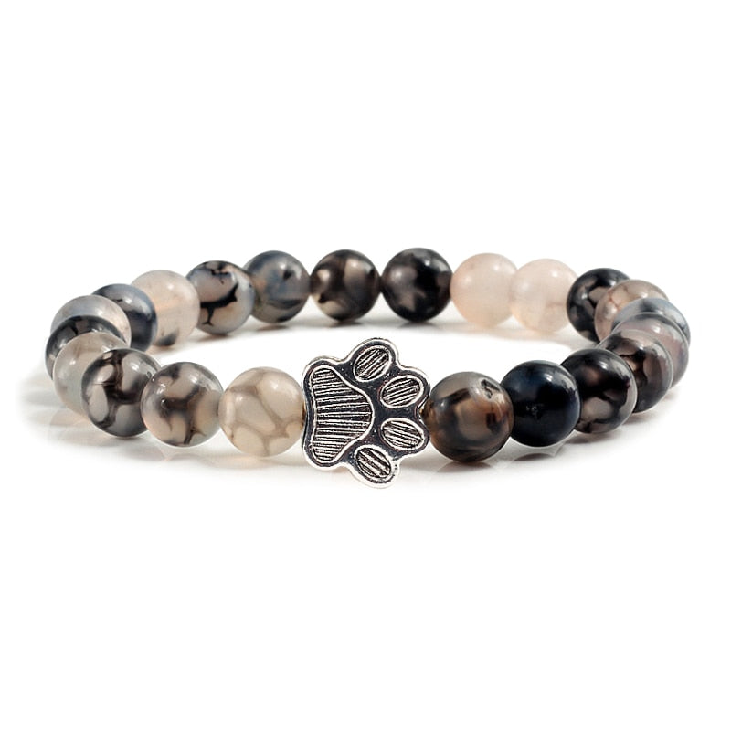 Cat Paw Beaded Bracelet - Cat bracelet