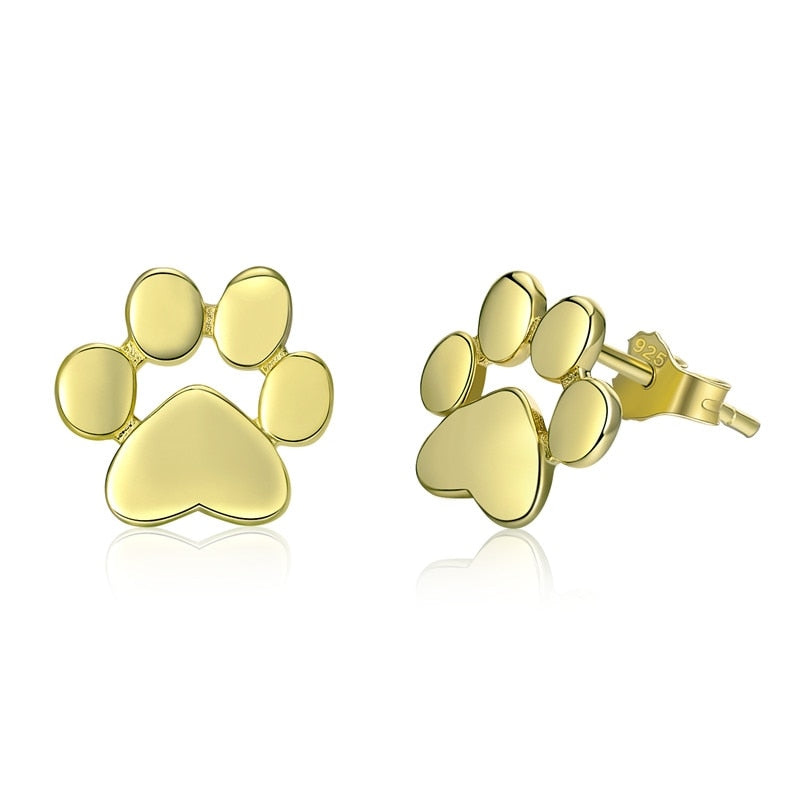 Cat Paw Earrings - Gold - Cat earrings