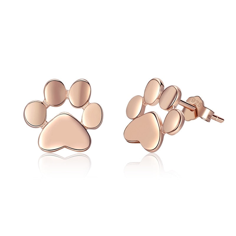 Cat Paw Earrings - Rose Gold - Cat earrings