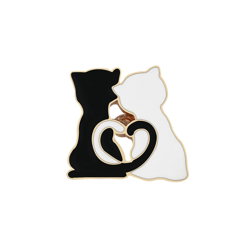 Cat Paw Enamel Pin - Two cat