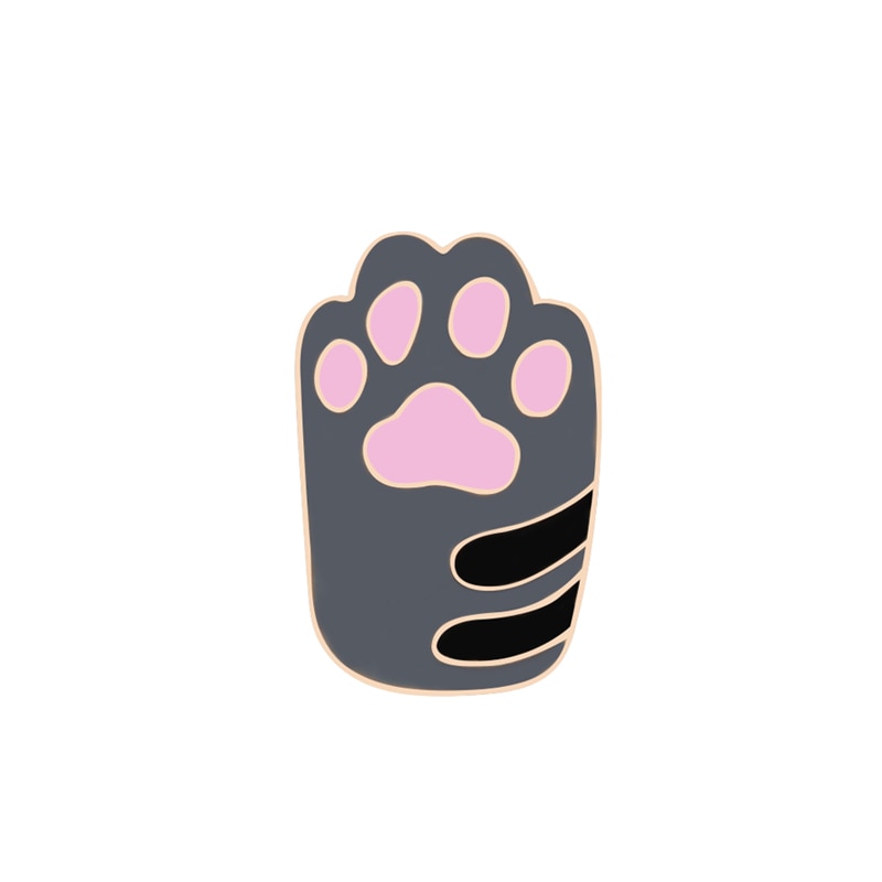 Cat Paw Enamel Pin - brown foot
