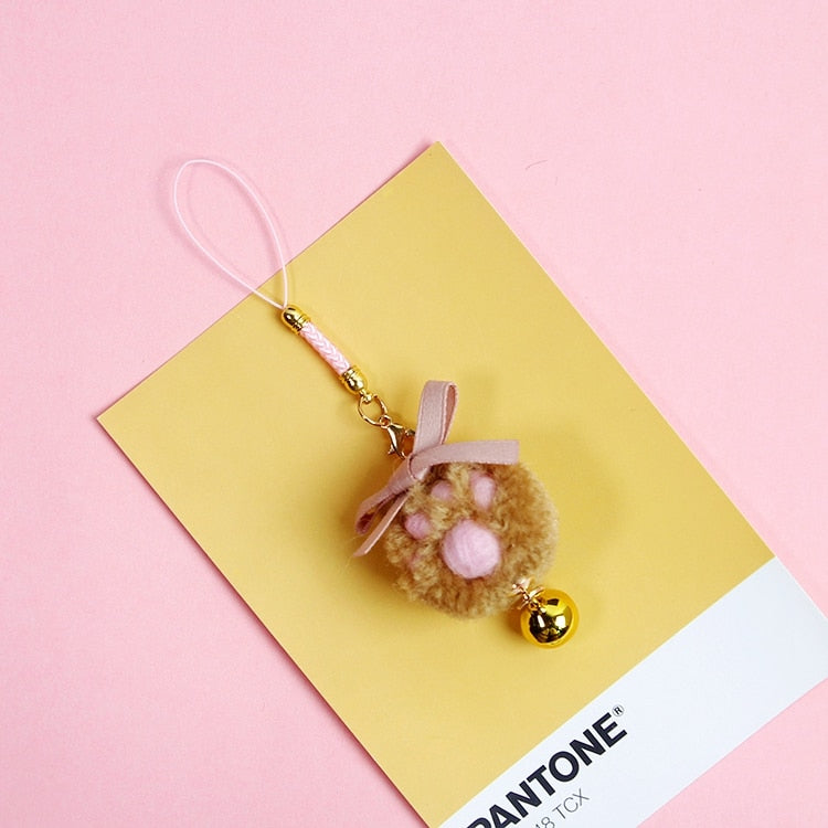 Cat Paw Phone Charm - Brown - Cat charms