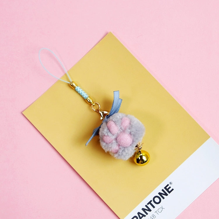 Cat Paw Phone Charm - Grey - Cat charms