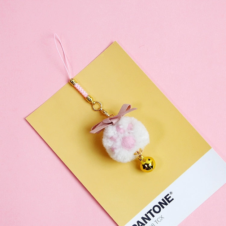 Cat Paw Phone Charm - White - Cat charms