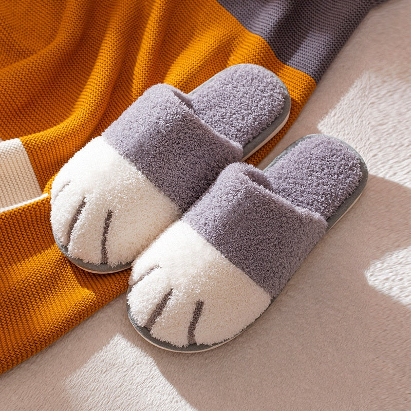 Cat Paw Slippers - Grey / 40-41(24.5-25cm) / China - Cat