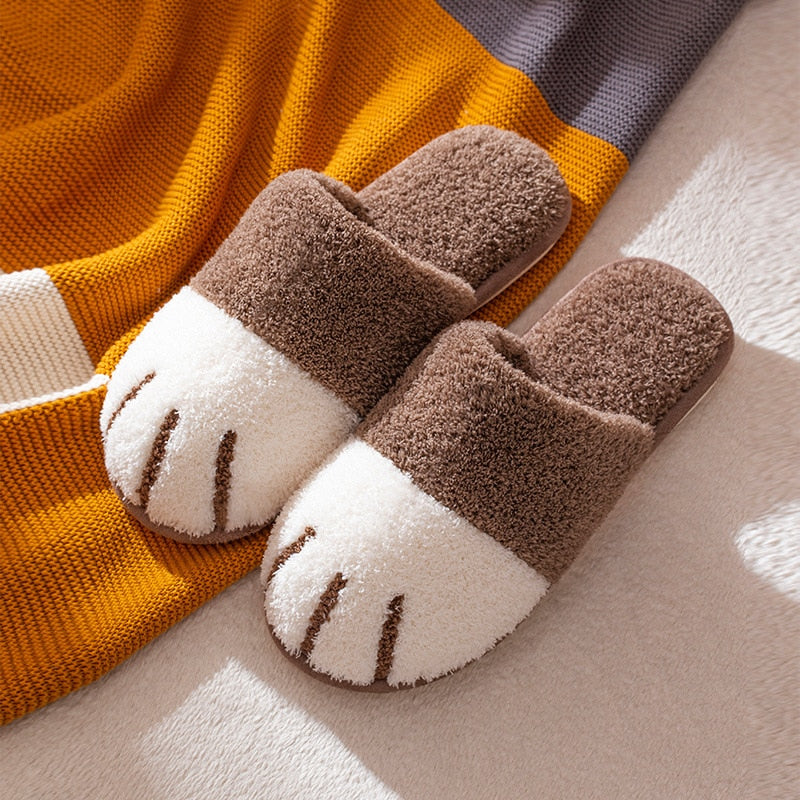 Cat Paw Slippers - Brown / 40-41(24.5-25cm) / China - Cat