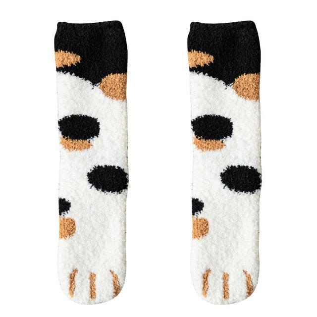 Cat Paw Socks - Black-Tan / European Size 35-43 - Cat Socks