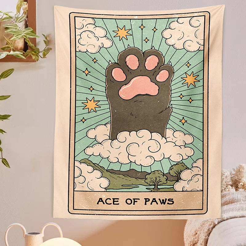 Cat Paw Tapestry - Cat Tapestry