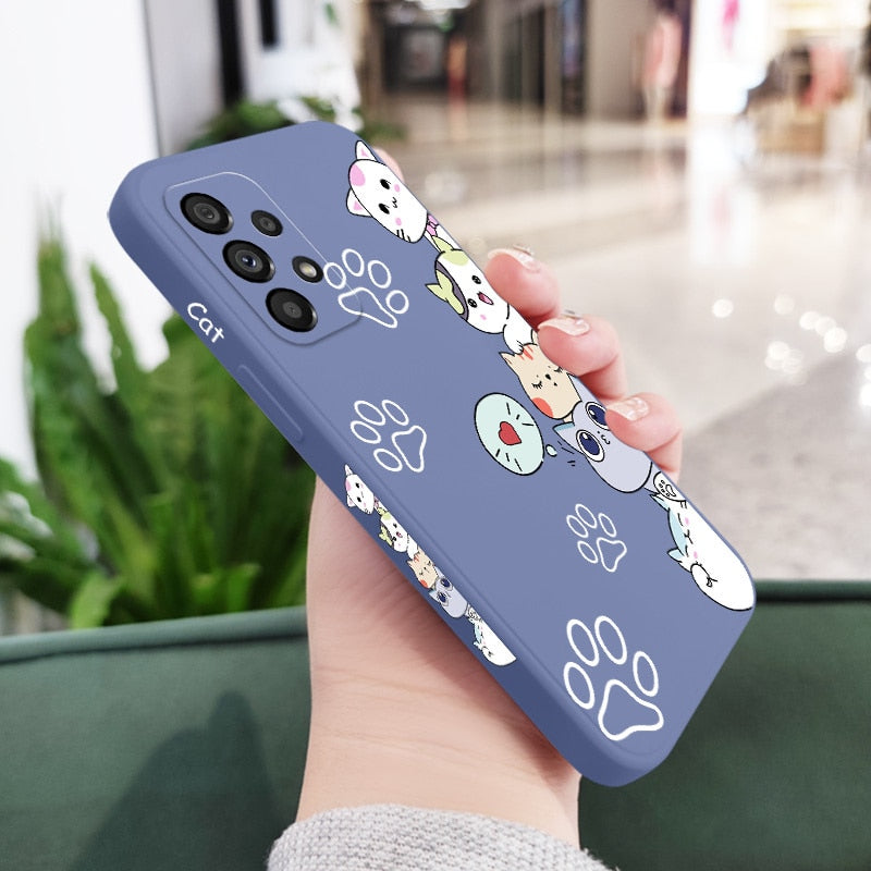 Cat Phone Case Samsung - Samsung A53 5G / Light Blue - Cat