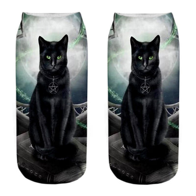 Cat Picture on Socks - Charcoal / EU34-40 US4-7 - Cat Socks