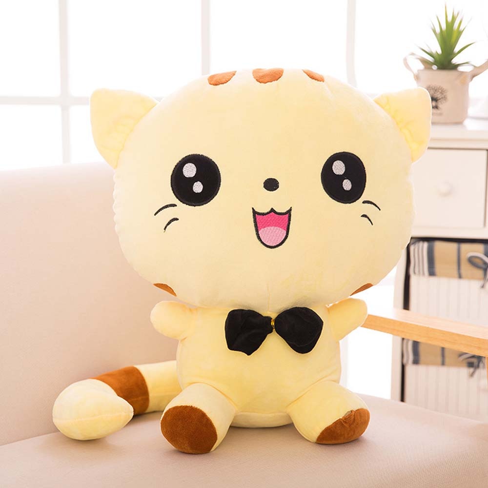 Cat Pillow Plush - Yellow Big Eyes