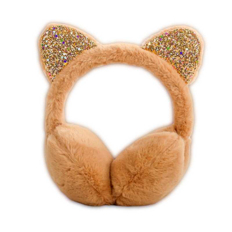 Cat Plush Earmuffs - khaki / China - Cat Plush Earmuffs