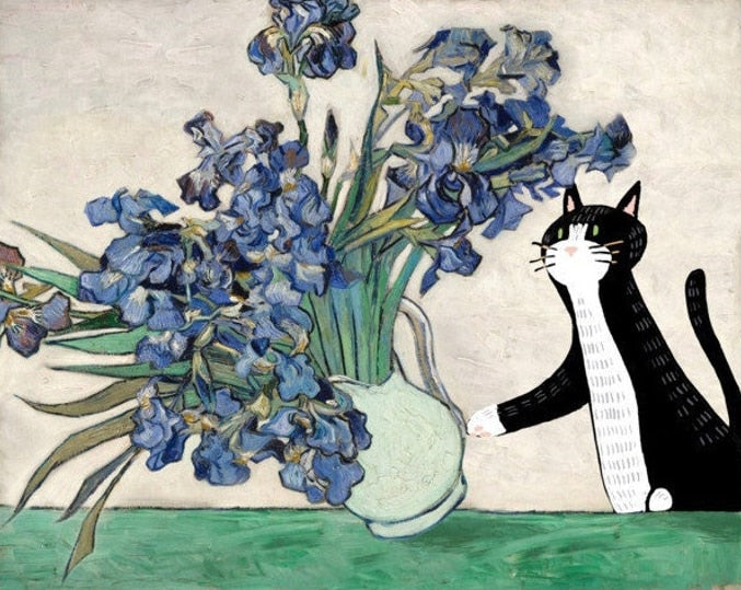 Cat Posters Art Prints - 30X40cm no frame / Vase - Cat