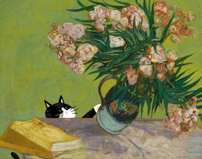Cat Posters Art Prints - 30X40cm no frame / Flower - Cat