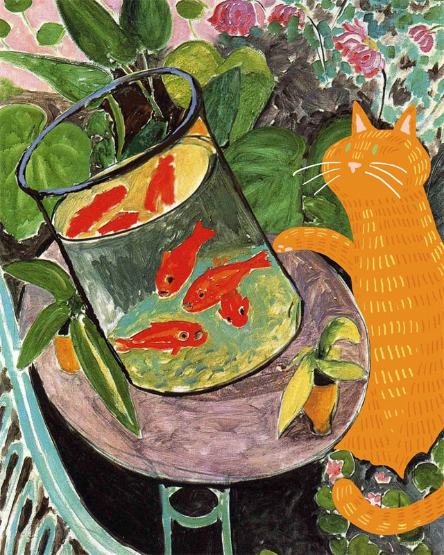 Cat Posters Art Prints - 30X40cm no frame / Fish Orange -