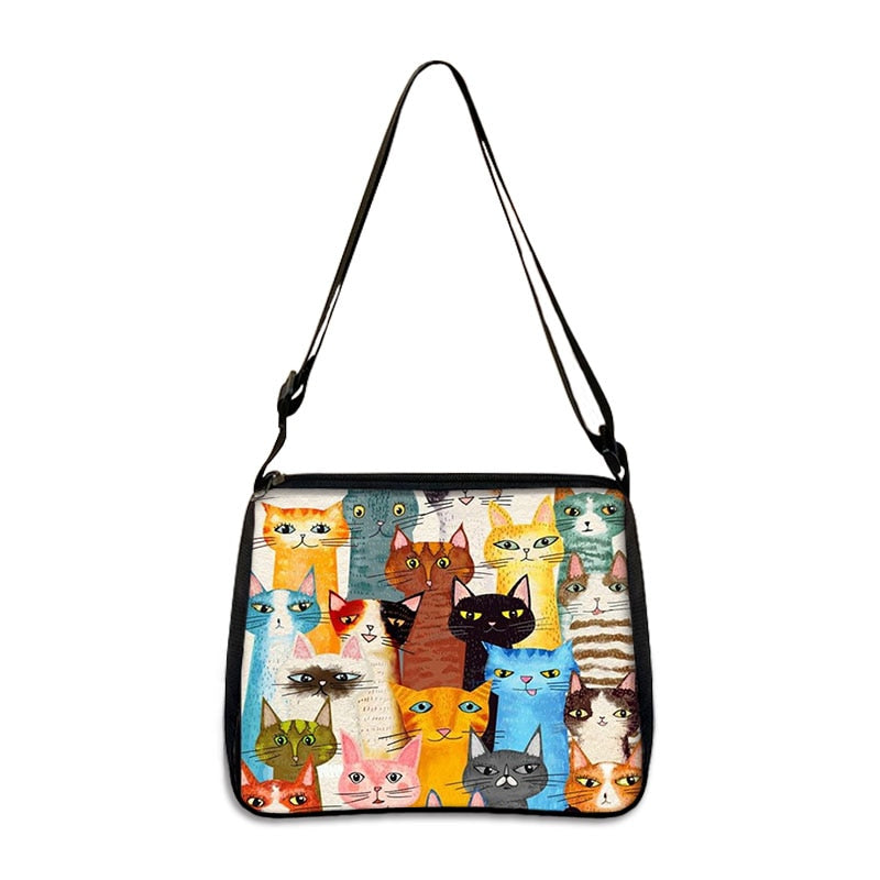 Cat Print Handbag - Brown / 25CMX30CM - Cat Handbag