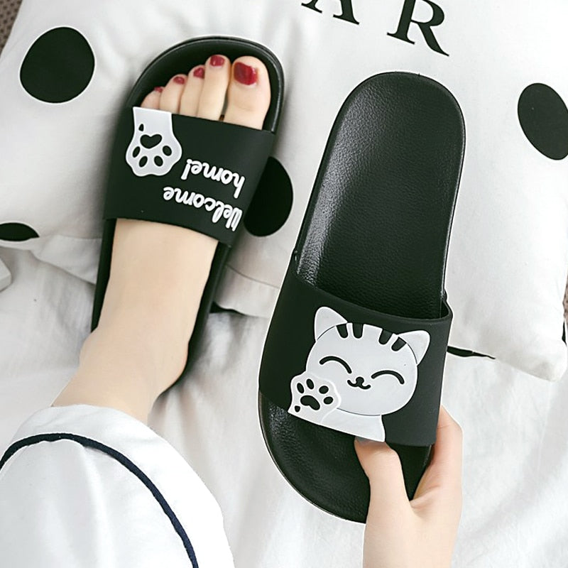 Cat Print Slippers - Cat slippers