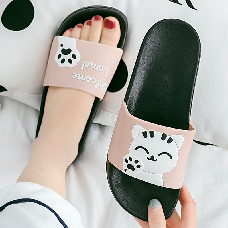 Cat Print Slippers - Cat slippers