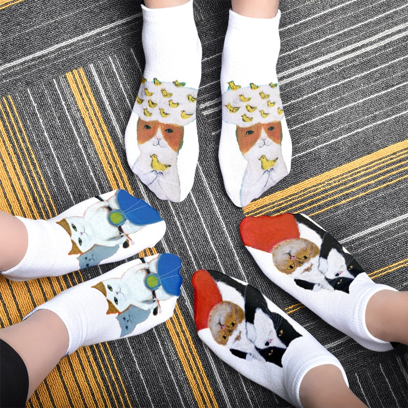 Cat Print Socks - Cat Socks