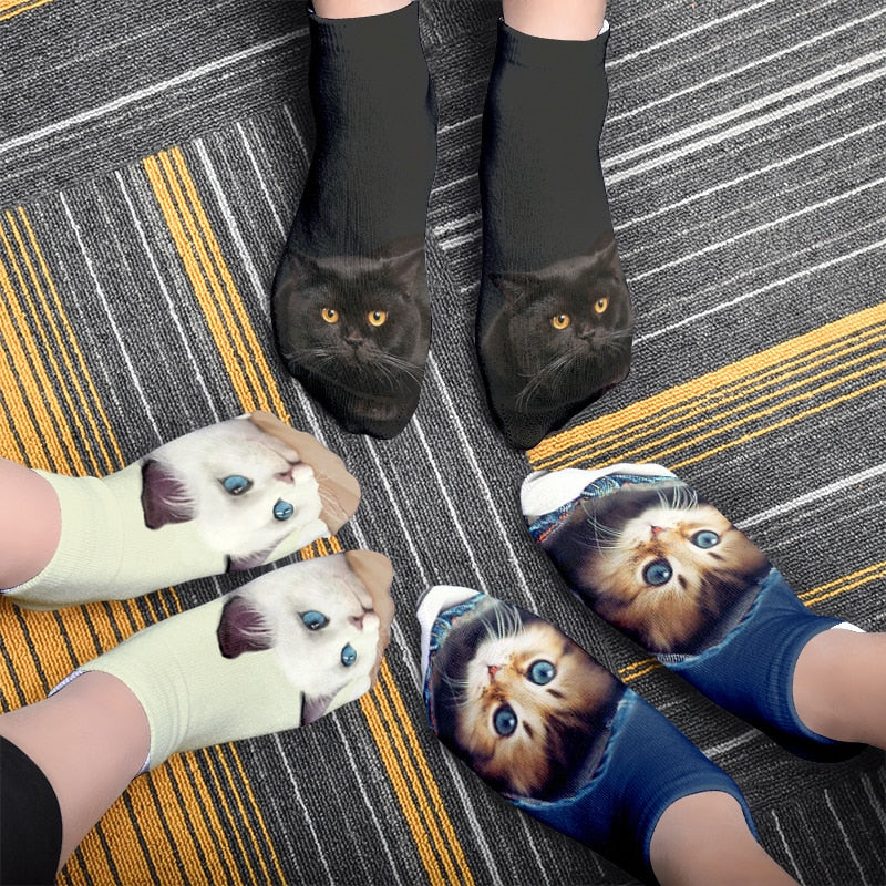 Cat Print Socks - Cat Socks