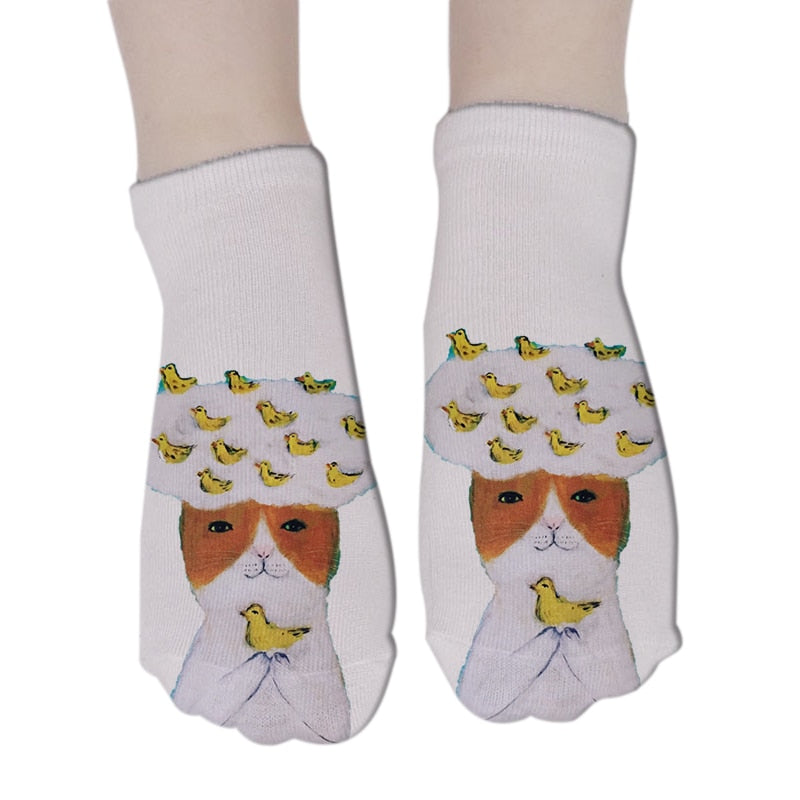 Cat Print Socks - Cat Socks