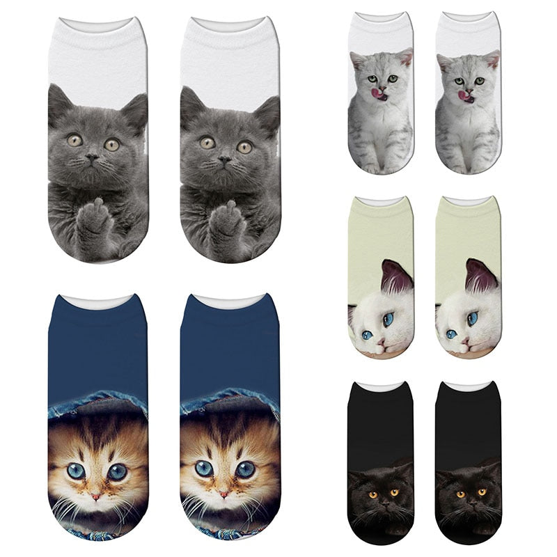 Cat Print Socks - Cat Socks