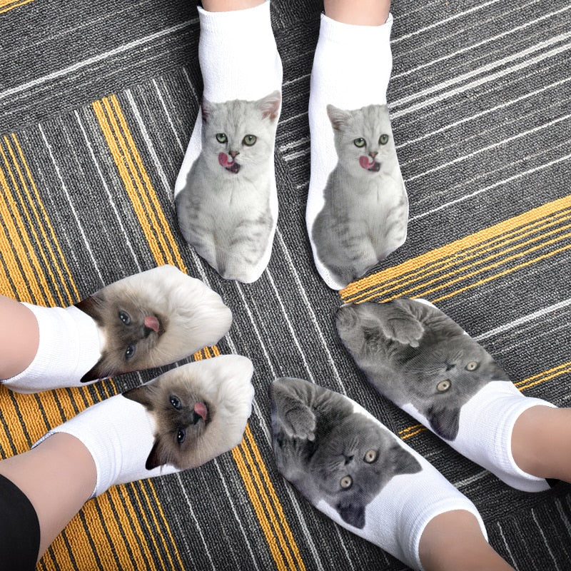Cat Print Socks - Cat Socks